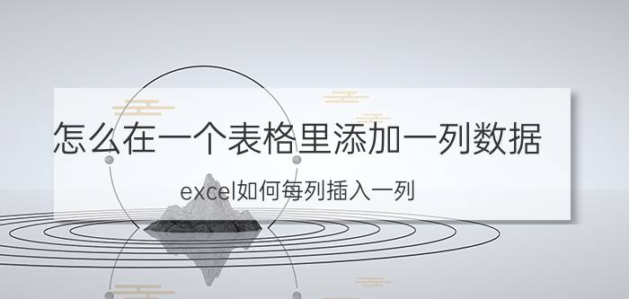 怎么在一个表格里添加一列数据 excel如何每列插入一列？